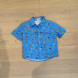 Blue Flag Pattern Fishing Shirt